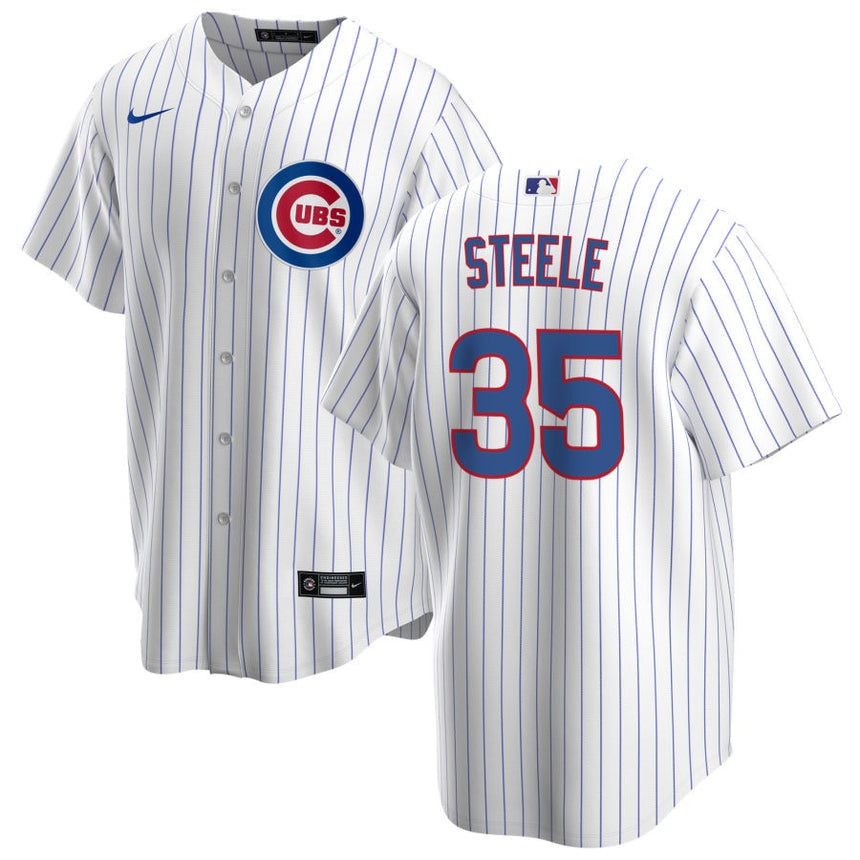 Men's Justin Steele Chicago Cubs Premium Twill White Home Replica Jersey
