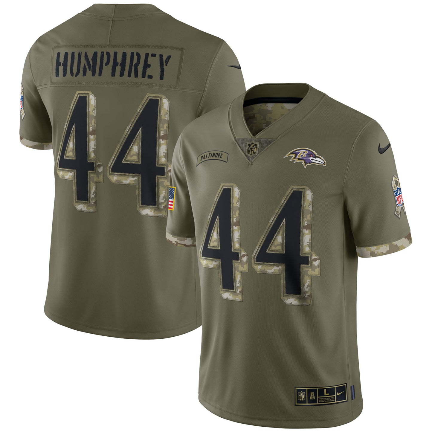 Marlon Humphrey Baltimore Ravens Nike 2022 Salute To Service Limited Jersey - Olive