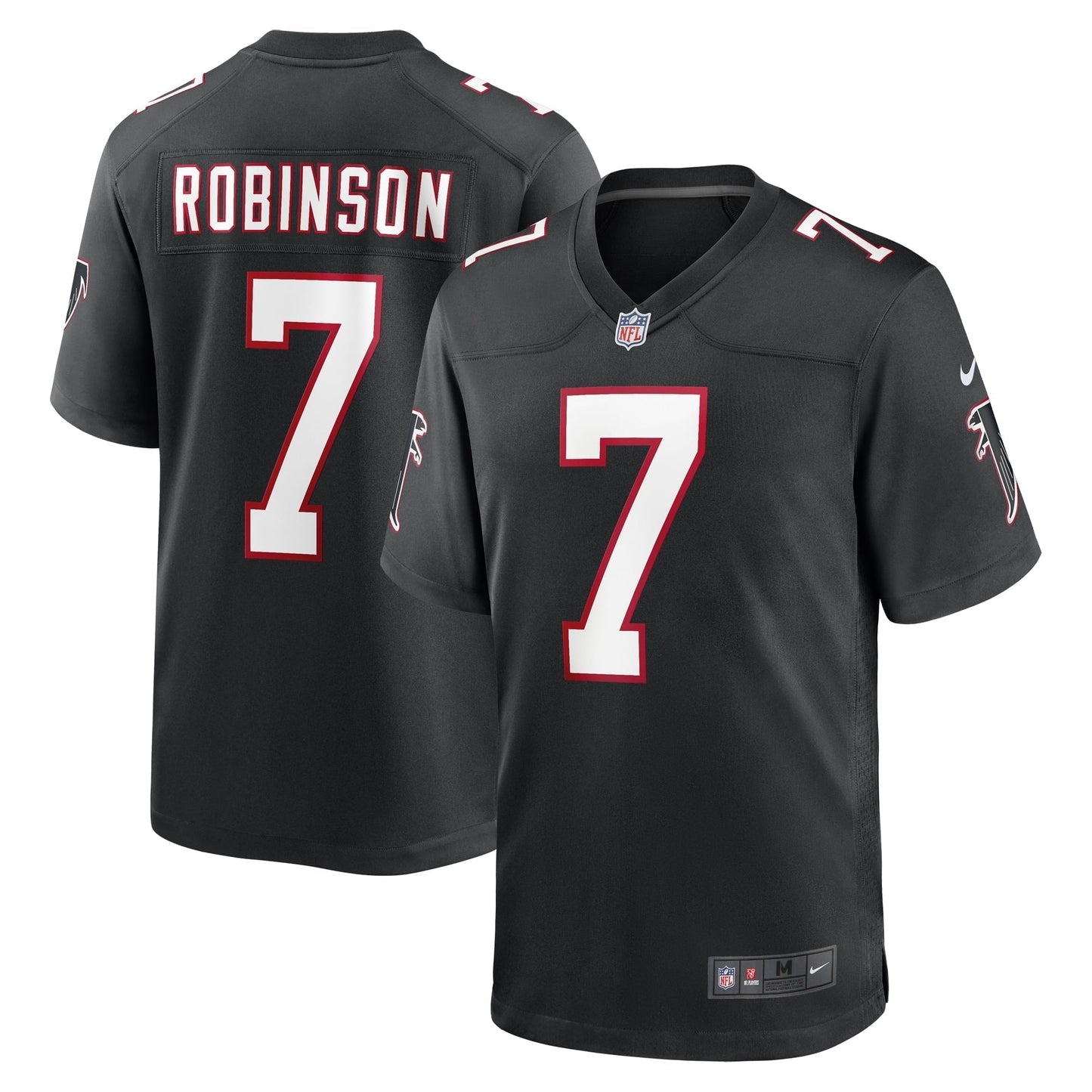 Men's Nike Bijan Robinson Black Atlanta Falcons 2023 NFL Draft First Round Pick Throwback Game Jersey